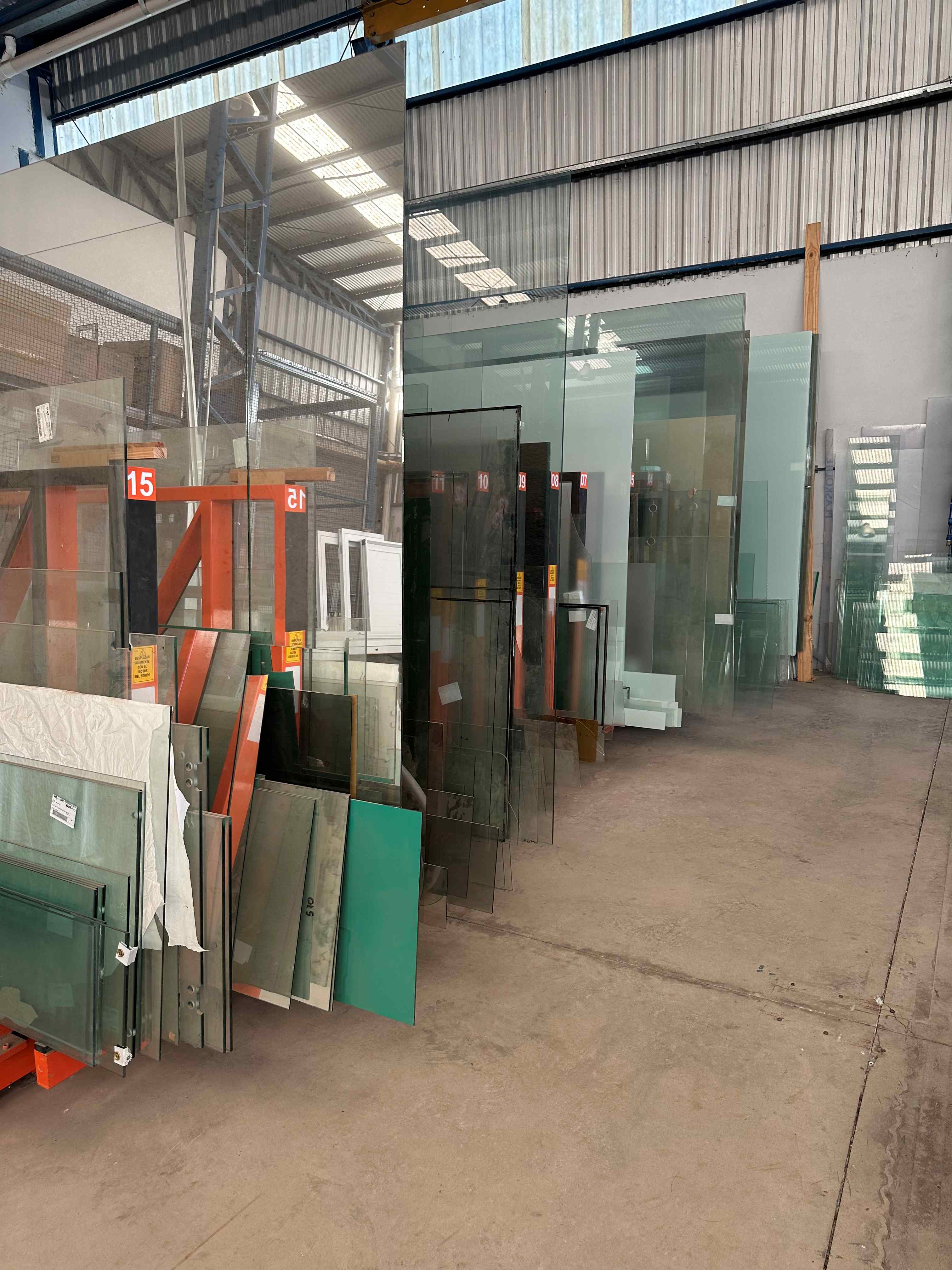 Área de almacenamiento de vidrios